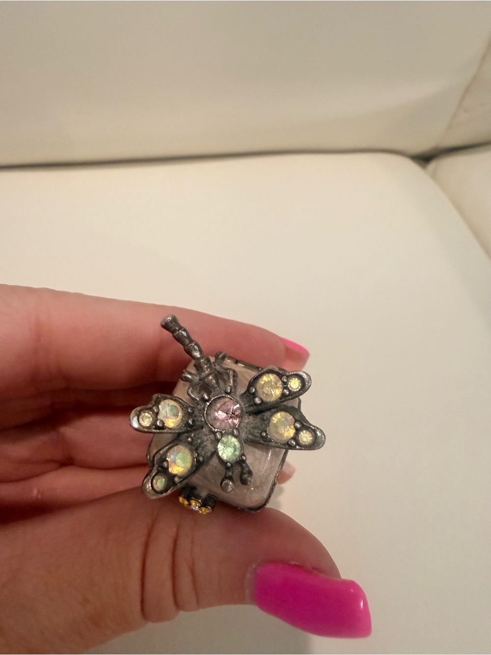 Jay Strongwater Trinket box-Iridescent Stones